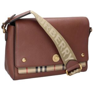 Burberry Leather Shoulder Bag Brown Beige